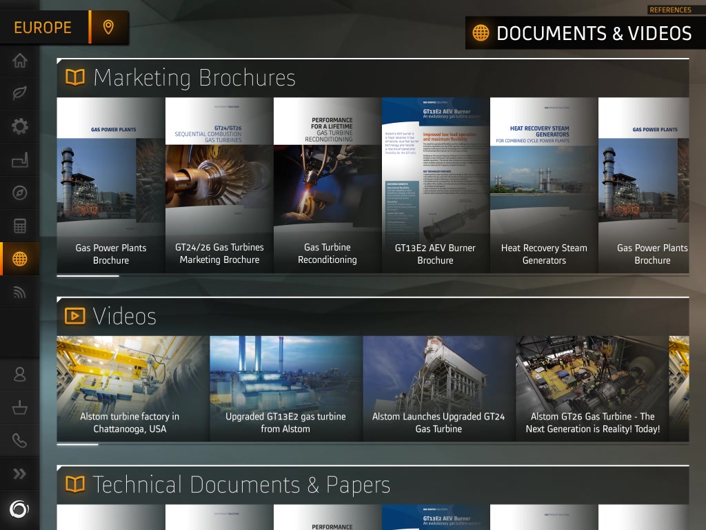 Alstom app — documents, brochures and video library