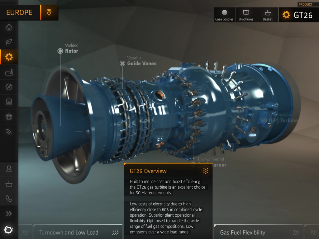 Alstom app — gas turbine component exploration