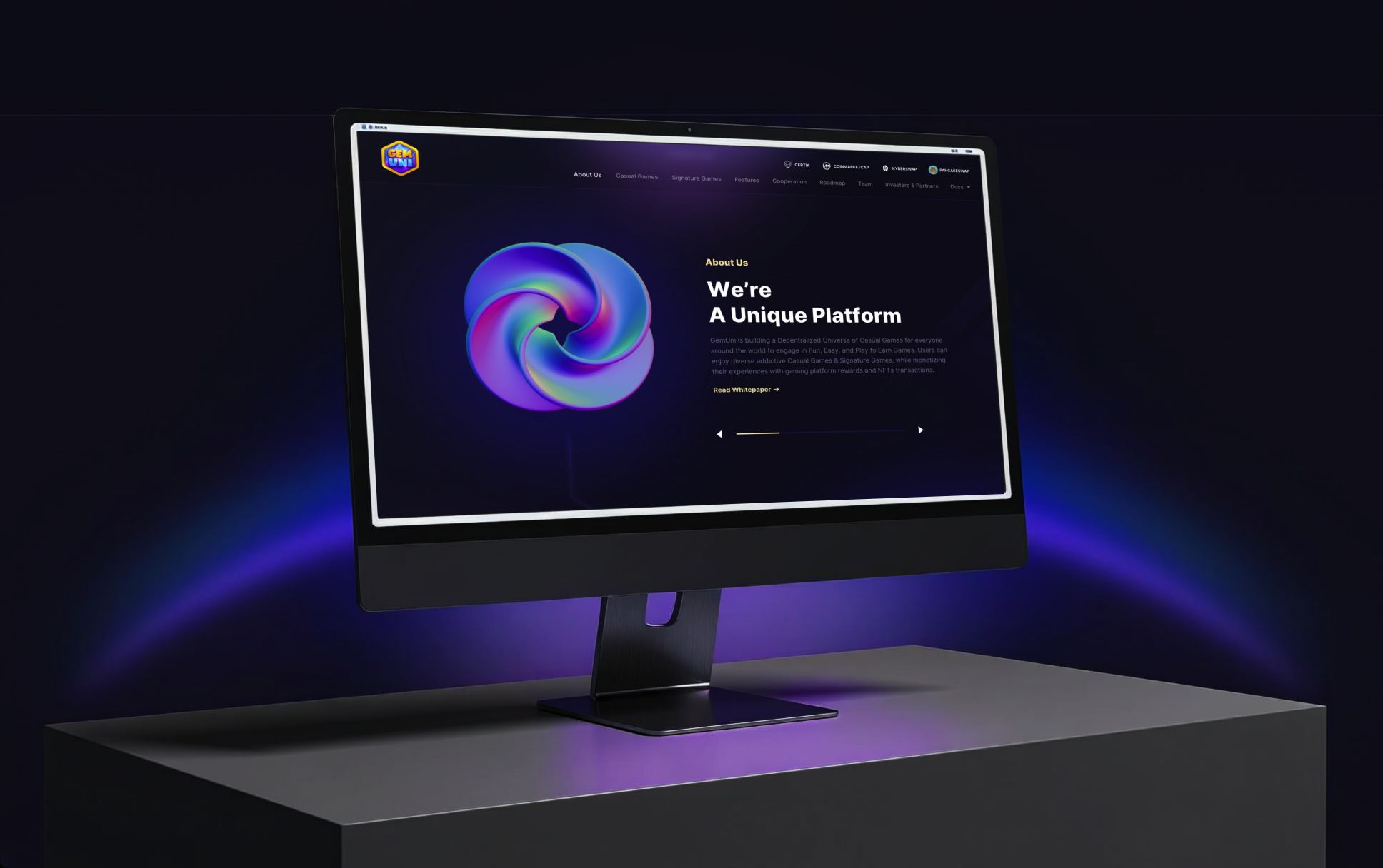 Gem Uni device mockup: Desktop — Platform introduction